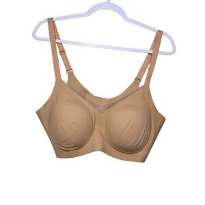Honeylove Crossover‎ Bra Women's 1X Beige Smoothing Comfort Stretch